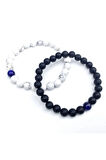 Öğrenci Doğal Lapis Lazuli,Havlit ,Oniks Yıldız Düşüklüğü İçin Şifalanma Bileklik 8mm