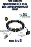 Doğal Taş Karar Tılsım Bilekliği  ( Yeşim Taşı, Oniks, Hematit )