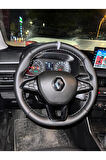 DİKİŞLİ DİREKSİYON KILIFI NOKTALI DAMARLI GRİ YÜZÜK GRİ DİKİŞ RENAULT TALİANT İÇİN