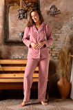 Kadın Kışlık Welsoft Peluş İnci Polar Düğmeli Pijama Takımı 'İpeksi Doku'