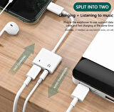 Lightning To 3.5 mm Adaptör Tüm iPhone Modelleriyle Uyumlu, Hem Müzik Hem Şarj İkisi Bir Arada
