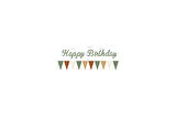 Küf Yeşili Happy Birthday Kaligrafi Banner ve Düz Renk Flama Set