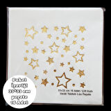 Beyaz Üzeri Altın Yıldız Baskılı Metalik Peçete 33*33 cm 16 Adet