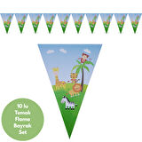 Sevimli Hayvanlar Flama Bayrak Set Süs