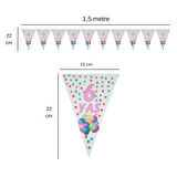 6 Yaş Pembe Rengarenk Yıldızlar Flama Bayrak Set Süs