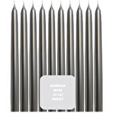 Gümüş Renkli Şamdan Mum 10 Lu Paket 25 cm