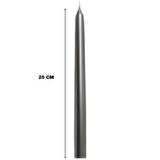 Gümüş Renkli Şamdan Mum 10 Lu Paket 25 cm