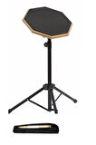 Bateri Davul Drum Pratik Çalışma Pedi ve Standı + Baget  Donizetti