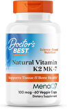 Doctor's Best Natural Vitamin K2 MK7 Men & Women - Bone Health 100 mcg MenaQ7 Calcium 60 Veg