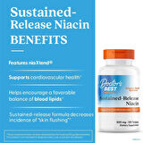 Doctors Best Sustained-Release Vitamin B3 Niacin with niaXtend Supports Heart Health 120 Veg Caps