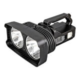 POWERMASTER W5123 SÜPER PARLAK PİLLİ - ŞARJLI - 4 FARKLI MOD SEÇENEKLİ BATTAL BOY EL FENERİ