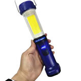 POWERMASTER HK-802 ŞARJLI 30 BEYAZ + 20 MAVİ-KIRMIZI SMD LED / 55 COB LEDLİ 5 MODLU ÇALIŞMA LAMBASI