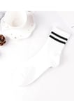 4 Çift Ekonomik Paket Erkek Kadın Unisex Çorap Soket Uzun Tenis Corap Çizgili Kolej Çoraplar