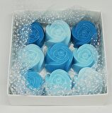 Sabun - Kokulu Süs Sabunu - Gül 9 Adet Mavi - 3cm*2cm