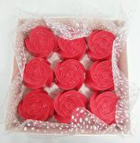 Sabun - Kokulu Süs Sabunu - Gül 9 Adet Kırmızı-3cm*2cm
