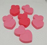 Sabun - Kokulu Süs Sabunu - Kalp 6 Adet Pembe-5cm