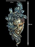 TAVUS KUŞU MASKELİ KADIN DUVAR MASK KAHVE-BRONZ