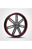 DesingONB Motorsiklet Jant Şeridi Honda Cbf Uyumlu 150 Kırmızı Sağ-Sol/Ön-Arka