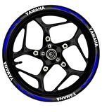 Yamaha Beyaz yazılı  mavi reflektif pençe şeritli