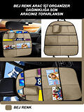 Mitsubishi Outlander 2007-2012 Tay Tüyü Araç İçi Koltuk Arkası Organizer Bej
