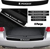 Peugeot 206 Bağaj ve Kapı Eşiği Karbon Sticker (SET)