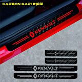 Renault Clio Karbon Kapı Eşiği Oto Sticker 4 Adet