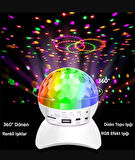 Göz kamaştırıcı LED RGB Sihirli Top Bluetooth Hoparlör Partisi  Disco House Club İçin Dönen Lamba