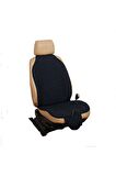 Alfa Romeo 145  (1994-2001) Uyumlu Terletmez, Ortopedik Koltuk Minderi, Siyah Kumaş Mavi Dikiş