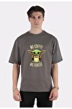 No Coffee No Forcee Baby Yoda Oversize Erkek T-shirt