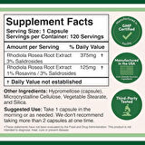 Double Wood Rhodiola Rosea Extract 500mg 120 Vegan Capsul (Bilişsel Zihinsel destek)