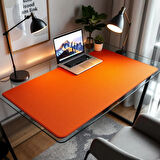 Özel Tasarım Desk Matı - Masa Örtüsü – 60 cm × 380 cm – Orange – Premium Poliüretan Deri