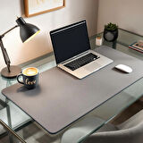Özel Tasarım Desk Matı - Masa Örtüsü – 70 cm × 100 cm – Taupe Grey – Premium Poliüretan Deri