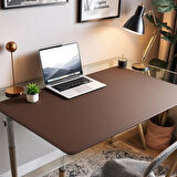Özel Tasarım Desk Matı - Masa Örtüsü – 90 cm × 60 cm – Chocolate Kahverengi – Premium Poliüretan Deri