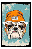 Cool Dog Ahşap Mdf Poster, Modern Duvar Dekoru, Sanatsal Poster, Ev Ofis, Cafe Duvar Süs