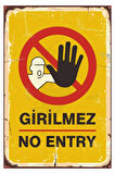 Girilmez Dur Ahşap Mdf Poster, Sanatsal Duvar Dekoru, Ev Ofis, Cafe Duvar Süs