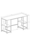 140*50 cm Metal Çalışma Bilgisayar Ofis Masası Kitaplıklı DR0008 BEYAZ, one size