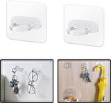 Microcase Yapışkanlı Yüzük Stili Eşya Tutucu Banyo Mutfak vb. Ürün Askılığı - ŞEFFAF AL4759 2 Adet