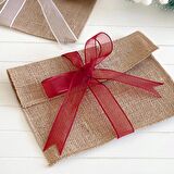 JÜT ZARF 14 X 19 CM (2 ADET) KIRMIZI KURDELELİ