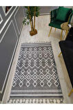 Iskandinav Kilim Desenli Kaymaz Tabanlı Yıkanabilir Leke Tutmaz Dokuma Taban Halı Drk8060-10