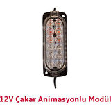 12 Volt Kırmızı-Mavi 2.4 Watt Animasyonlu Çakar Modül 12 Ledli