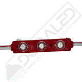 12 Volt Kırmızı 1,5 Watt 3 lü Lensli 2835 Reklamcı Modül (10 Adet)