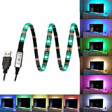 Televizyon Monitör Arkası Kumandalı Rgb Şerit Led 1 Metre 