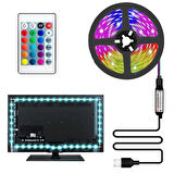 Televizyon Monitör Arkası Kumandalı Rgb Şerit Led 3 Metre