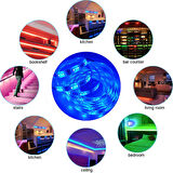 Tuya Destekli Bluetooth Kontrollü RGB Şerit Led Set 5M 