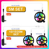 Tuya Destekli Wifi Kontrollü RGB Şerit Led Set 5 Metre