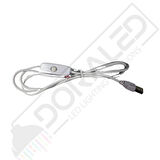 100 cm Swich li USB Erkek Kablo 2 Amper Ucu Açık Anahtarlı Beyaz USB Kablo