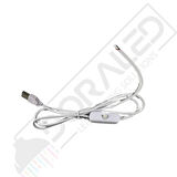 100 cm Swich li USB Erkek Kablo 2 Amper Ucu Açık Anahtarlı Beyaz USB Kablo