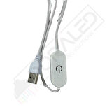 100 cm Touch-Dokunmatik Dimmer + On Off USB Erkek Kablo 2 Amper Ucu Açık Beyaz USB Kablo