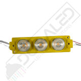 24 Volt Amber (Sarı) 3 Watt 3 lü Lensli 3030 Reklamcı Modül (10 Adet)