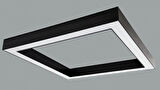  KARE LİNEER AYDINLATMA ARMATÜR Siyah - Beyaz 6000-6500K - Çap : 60x60cm (2,4m) - 76W - 9,880Lm